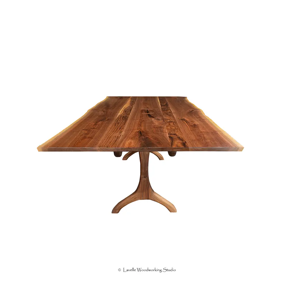 Country Dining Table Live Edge Thin Top