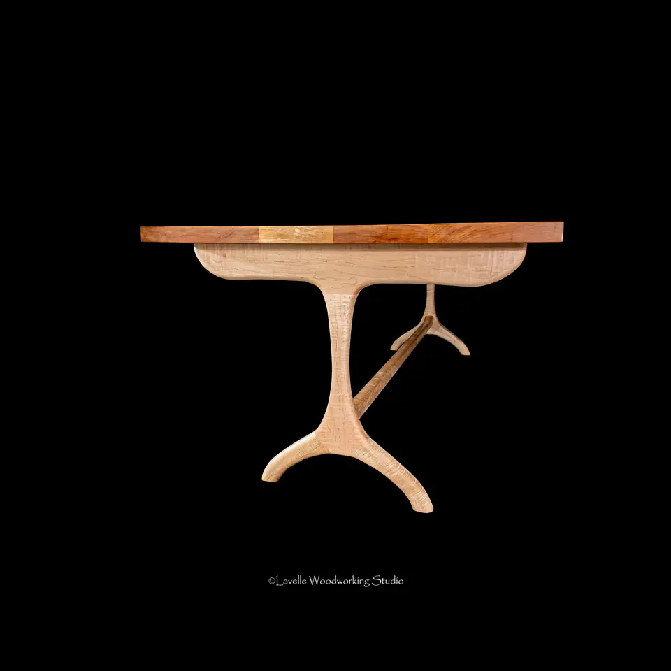 Country Dining Table Live Edge Thick Top